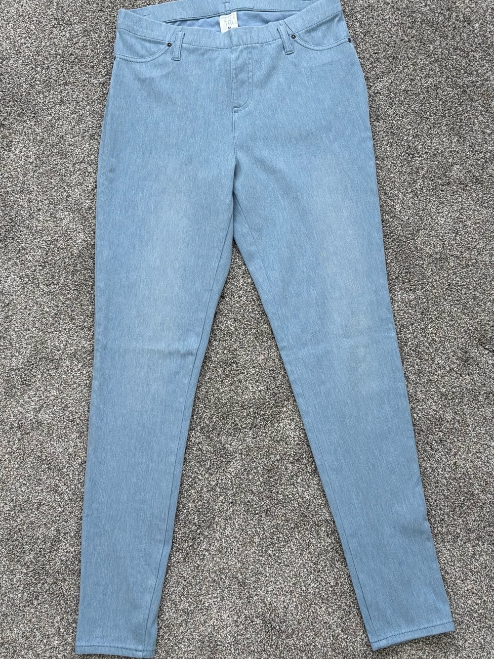 Time and Tru Light Denim Stretch Jeggings, Leggings Size M 8-10